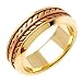 14K Two Tone Gold comfort fit Flatten Twist title=