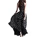 LEMO NSSTAR Womens Polka Dots Long Boho Chiffon Dress