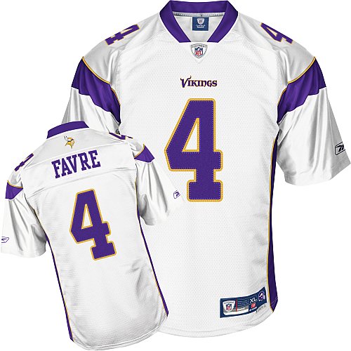 Brett Favre White Reebok NFL Premier Minnesota Vikings Jersey - Large