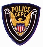 EAGLE CENTER POLICE Officer Shoulder Patch Badge Insignia Emblem Blue Border (2 INCLUDED, PAIR !)