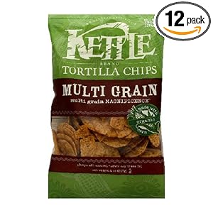 Kettle Tortilla Chips, Multigrain, 8-Ounce Bags (Pack of 12) by Kettle