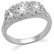 Platinum Diamond Three-Stone Anniversary Band - 1.30 Ct.