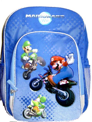 Nintendo Super Mario Bros. Wii Large School Backpack Bag - Full Size Backpack
