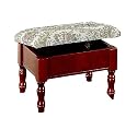 Queen Anne Style Cherry Finish Wood Footstool w/ Storage