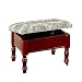 Queen Anne Style Cherry Finish Wood Footstool w/ Storage