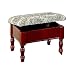Queen Anne Style Cherry Finish Wood Footstool w/ Storage