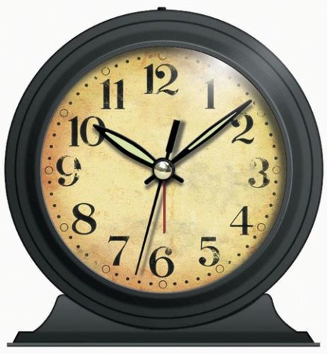 Antq Look Blk Metal Alarm Clk Alarm Black