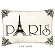 "Paris" - Small/Cute Embroidered ACCENT "Pillow" (5 1/2" x 8 1/2")