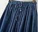 Women's Elastic Waist Mid Length Denim Skirt (Dark Blue)