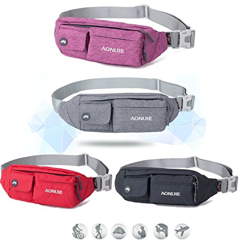 Topoint Slim Soft Polyester Water Resistant Waist Bag Pack for Man Women Outdoors Running Climbing Carrying Iphone 5 6 Plus Samsung S5 S6