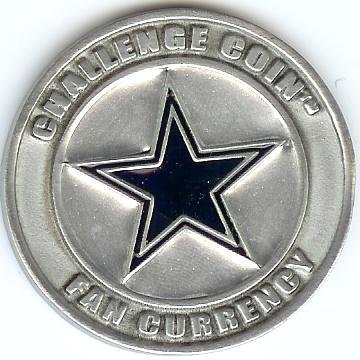 NFL Dallas Cowboys Challenge Coin Poker Guard with a black velvet pouch