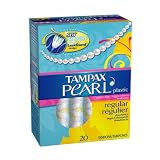 Tampax Pearl Plastic, Regular Absorbency, Fresh Scent Tampons, 20-count Boxes (Pack of 4)