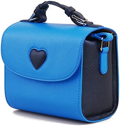 Generic Mini Camera Leather Blue Shaped Bag Heart For Fujifilm Instax Mini 7s 8 25 50s