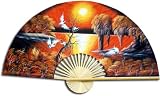 Select 40 or 60 Large Hand Painted Thai Silk & Bamboo Decorative Wall Fan