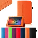 FINTIE (Orange) Slim Fit Folio Stand Leather Case Cover for Google Asus Nexus 7 Inch Android Tablet -9 Color Options