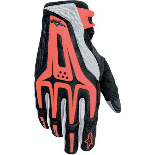 Alpinestars Dual Men's Mesh MotoX/Off-Road/Dirt Bike Motorcycle Gloves - Black/Red / Large