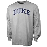Duke Blue Devils Ash Vertical Arch Long Sleeve T-shirt