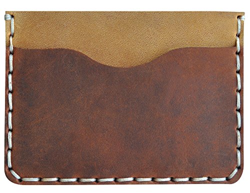 Donaway Credit Card Holder for ID Tickets Cash Brown Leather Wallet Slim