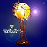 37 Tall Illuminated Red Crystal Floor Lamp w/ Brass Stand and Heavy Wood Base
