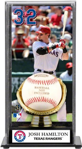 Josh Hamilton Gold Glove Baseball Display Case | Details: Texas Rangers