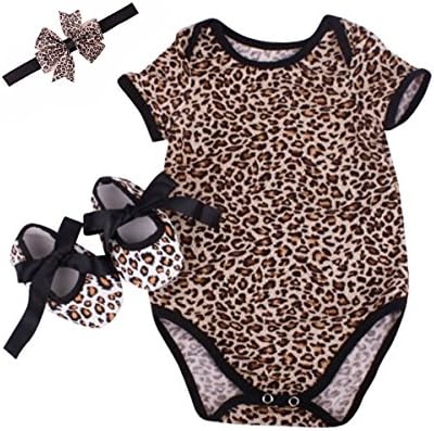 Dorara(TM) Toddle Baby Girls Leopard Print Cool Summer Onesies Romper (M:3-6 months, Leopard Print)