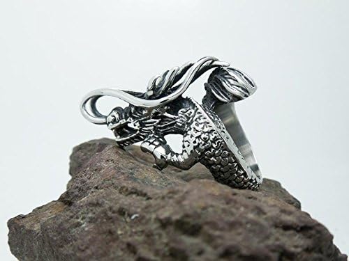 1pc Vintage Style Exquisite Dragon Shape Titanium Steel Men's Ring Diameter 1.98cm by Greengroup15 Fast Shipping (Stock in USA)