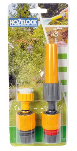 Hozelock 2352C0000 Grundausstattung f&uuml;r  1/2 Schl&auml;uche, mit Hahnst&uuml;ck f&uuml;r G 3/4 und Adapter f&uuml;r G 1/2 Gewinde, Schlauchst&uuml;ck, Wasserstop und Spritze
