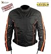 Men's Black and Orange Vented Tri-Tex Fabric Level-3 Padded Jacket
