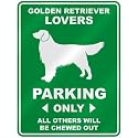 " GOLDEN RETRIEVER LOVERS PARKING ONLY " PARKING SIGN DOG