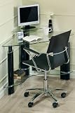 Review Home Decorators Collection  / Nova Computer Desk Corner Clr Glass Black