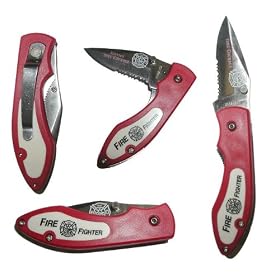 Fire Fighter Pocket Knife (Red) by Trademark Global
