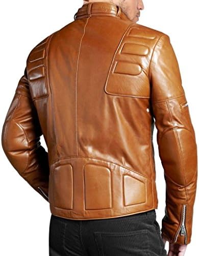 Unisex Leather Men's Lambskin Leather Bomber Biker Wear Jacket S Brown/Tan