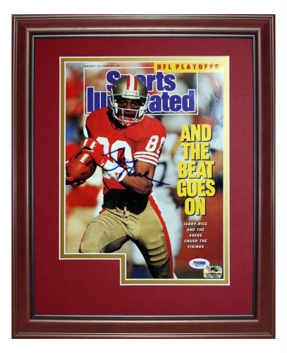 Jerry Rice Autographed San Francisco 49ers (1/15/90) Deluxe Framed Sports Illustrated Magazine - PSADNA