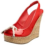 Miss Me Women's Heart-9 Peep Toe Slingback Wedge