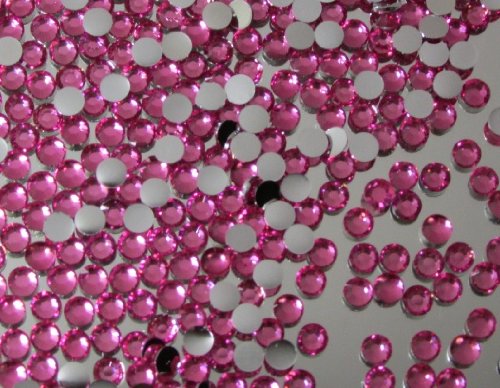 1000pcs Round Flatback Resin Rhinestones 4mm (16ss)--- Hot Pink By Pixiheart