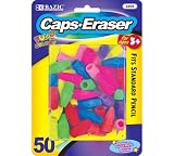 Bazic Eraser Top, Neon, 50 per Pack (Case of 24) (2204-24)