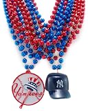 MLB New York Yankees Team Medallion, Mini-Helmet and Mardi-Gras Bead Set