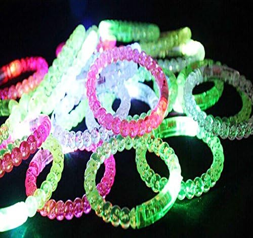 HDYD 12 Pack LED luminous bead bracelet flashing light glow bracelet wristband flash wrist Concert costume ball Party Supplies gift