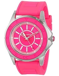Juicy Couture Womens 1900872 Rich Girl Neon Pink Jelly Strap Watch