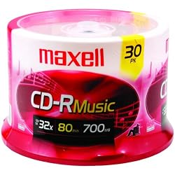 Maxell Music 32x 80 minute / 700MB CD-R Media for Audio, 30 Pack Spindle