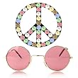 Love Around the World Lennon Style Fashion Sunglasses 1.75" x 1.75" Lens