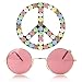 Love Around the World Lennon Style Fashion Sunglasses 1.75" x 1.75" Lens