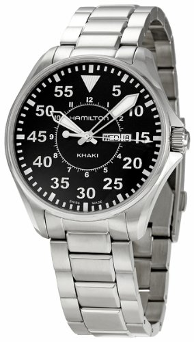 Hamilton Men's H64611135 Khaki Pilot Black Day Date Dial Watch