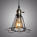 BestOfferBuy インダストリアル　メタル　アイロンワイヤー・ケージ　ランプ・ガード　ランプのかさ　レトロ・ビンテージ・つりランプライト#1　レトロで古い雰囲気を作り出します
