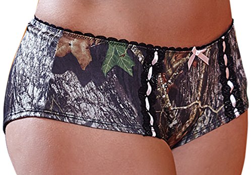 Weber Camo Leather Goods Break-Up Hipster Pantie, Pink Bow, Medium