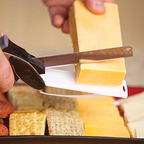 Food Chopper, Cleaver Scissors Cutter 2-in-1 Knife &amp; Scissors Cutting Board, Replace Your Kitchen Knife and Cutting Board