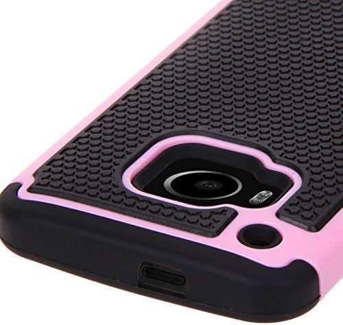 HTC ONE M9 Case, M9 Case, Powertrue HTC ONE M9 Case Full Body Hybrid Armor Protection Defender Case Cover - Soft Interior Scratch Protection Slim Trendy Dual Layer Armor Protective Case Cover for HTC ONE M9 (PINK)