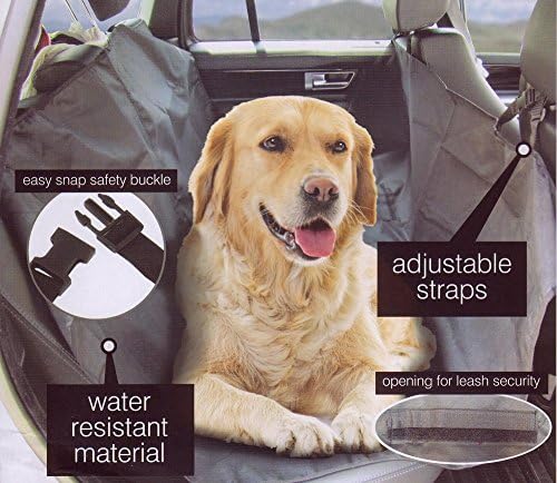 SeatKeeper Pet Seat Protector Black Car Backseat Travel Hammock Cover Waterproof Canvass Mat Fits Vehicle Headrest Prevents Dog or Cat Dirt and Stains on Upholstery and Floor