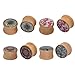 Longbeauty 4 Pairs Organic Wood Double Flared Ear Tunnels Expander Plugs Stretcher Piercings