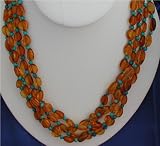 GEMSTONES BEADED NECKLACES AMBER,TURQOISE 129